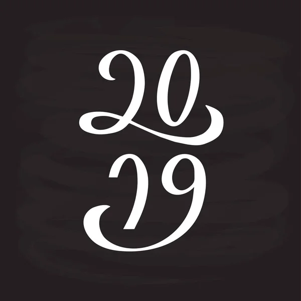 2019 Dla Nowego Roku Logotyp Ulotki Baner Zaproszenie Kartkę Życzeniami — Wektor stockowy