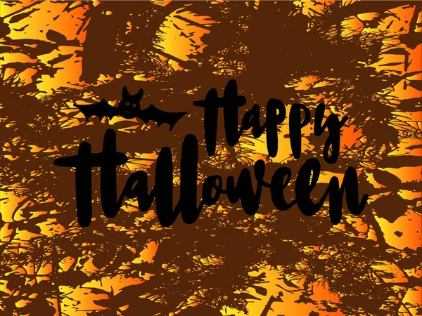 Ilustração Vetorial Feliz Halloween Com Morcego Para Banner Cartão Saudação —  Vetores de Stock