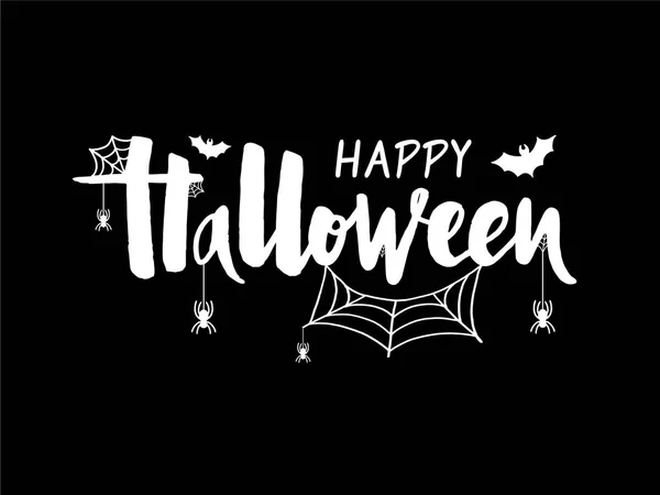 Ilustração Vetorial Feliz Halloween Com Morcego Aranha Web Para Banner — Vetor de Stock