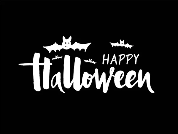 Ilustração Vetorial Feliz Halloween Com Morcego Para Banner Cartão Saudação — Vetor de Stock