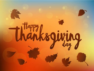 Şükran günün kutlu olsun vektör Illustration logo, el ilanı, afiş, davetiye veya tebrik kartı, kartpostal, tipografi poster için. El ile yazılmış modern yazı. Tatil teklif dokulu arka plan üzerinde.