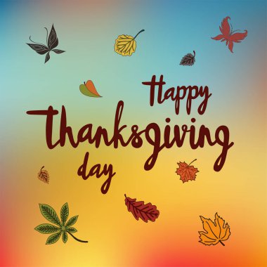 Şükran günün kutlu olsun vektör Illustration logo, el ilanı, afiş, davetiye veya tebrik kartı, kartpostal, tipografi poster için. El ile yazılmış modern yazı. Tatil teklif dokulu arka plan üzerinde.