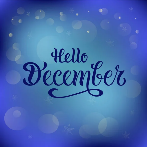 Halo December Untuk Kalender Undangan Kartu Ucapan Kartu Pos Poster - Stok Vektor
