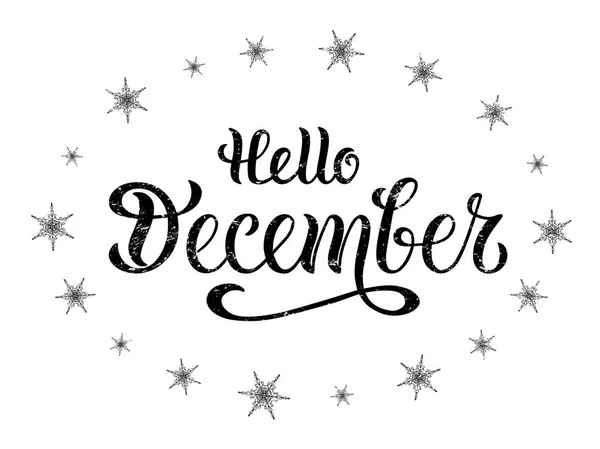 Halo December Untuk Kalender Undangan Kartu Ucapan Kartu Pos Poster - Stok Vektor
