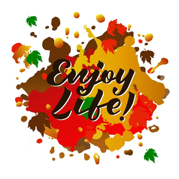 Vektor Illustration von enjoy life Text für Logos, Flyer, Banner, Grußkarten. — Stockvektor