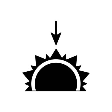 Günbatımı hava siyah simgesi. Düz vektör çizim.