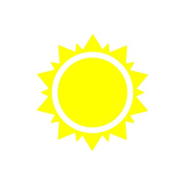 Güneş sarı simge hava. Düz vektör çizim.
