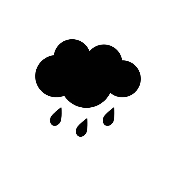 Облако Иконой Погоды Силуэта Дождя Плоский Векторный Рисунок Черные Символы — стоковый вектор