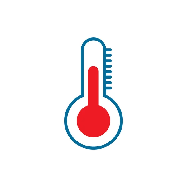 Thermometer Silhouette Weather Icon Flat Vector Illustration Color Symbol Isolated — Stock Vector