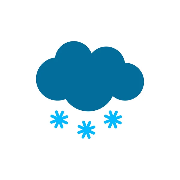 Облако с иконой снежной погоды. Плоская векторная иллюстрация . — стоковый вектор