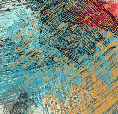 Çağdaş sanat. El sanat yapılmış. Renkli doku. Modern sanat. Yağlı boya darbeleri. Darbeleri. Sanatsal arka plan görüntüsü. Soyut resim tuval üzerine.