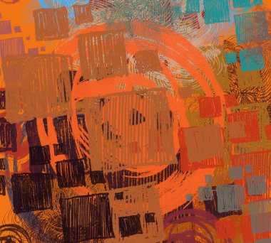 Çağdaş sanat. El sanat yapılmış. Renkli doku. Modern sanat. Yağlı boya darbeleri. Darbeleri. Sanatsal arka plan görüntüsü. Soyut resim tuval üzerine.