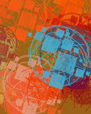 Grunge çağdaş sanat. El sanat yapılmış. renkli doku. Modern sanat. Yağlı boya darbeleri. Darbeleri. Sanatsal arka plan. Soyut resim tuval üzerine.