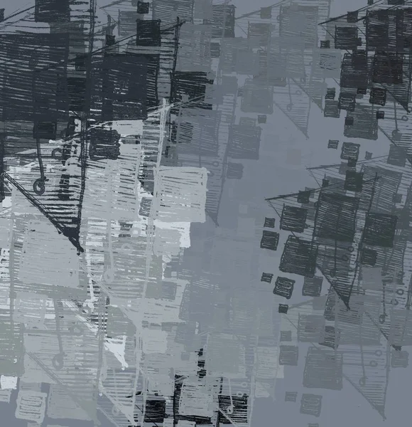 Kortárs Művészet Kézzel Készített Art Fekete Fehér Textúra Modern Stroke — Stock Fotó