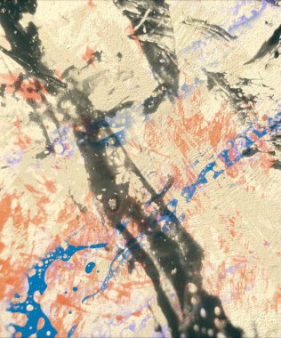 Grunge çağdaş sanat. El sanat yapılmış. renkli doku. Modern sanat. Yağlı boya darbeleri. Darbeleri. Sanatsal arka plan. Soyut resim tuval üzerine.