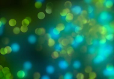 Bokeh soyut dokusu. Renkli. Odaklanmamış arka plan. Bulanık parlak ışık. Dairesel noktalar. 