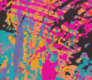 Grunge çağdaş sanat. El sanat yapılmış. renkli doku. Modern sanat. Yağlı boya darbeleri. Darbeleri. Sanatsal arka plan. Soyut resim tuval üzerine.