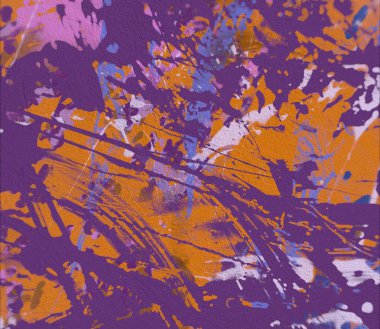 Grunge çağdaş sanat. El sanat yapılmış. renkli doku. Modern sanat. Yağlı boya darbeleri. Darbeleri. Sanatsal arka plan. Soyut resim tuval üzerine.