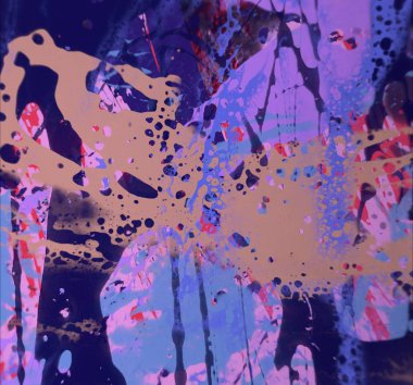 Grunge çağdaş sanat. El sanat yapılmış. renkli doku. Modern sanat. Yağlı boya darbeleri. Darbeleri. Sanatsal arka plan. Soyut resim tuval üzerine.