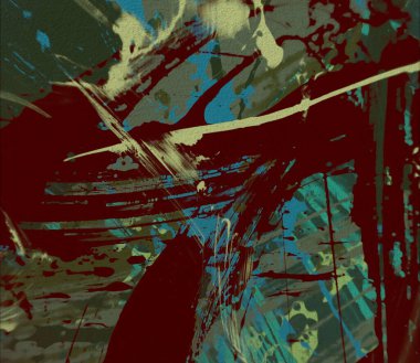 Grunge çağdaş sanat. El sanat yapılmış. renkli doku. Modern sanat. Yağlı boya darbeleri. Darbeleri. Sanatsal arka plan. Soyut resim tuval üzerine.