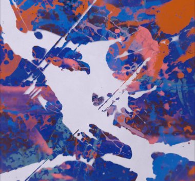 Grunge çağdaş sanat. El sanat yapılmış. renkli doku. Modern sanat. Yağlı boya darbeleri. Darbeleri. Sanatsal arka plan. Soyut resim tuval üzerine.