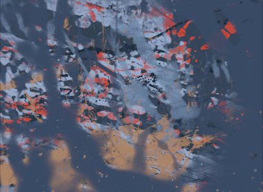 Grunge çağdaş sanat. El sanat yapılmış. renkli doku. Modern sanat. Yağlı boya darbeleri. Darbeleri. Sanatsal arka plan. Soyut resim tuval üzerine.