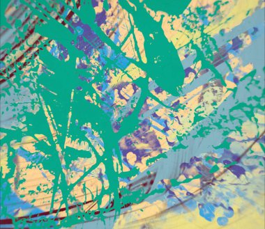 Grunge çağdaş sanat. El sanat yapılmış. renkli doku. Modern sanat. Yağlı boya darbeleri. Darbeleri. Sanatsal arka plan. Soyut resim tuval üzerine.