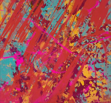 Grunge çağdaş sanat. El sanat yapılmış. renkli doku. Modern sanat. Yağlı boya darbeleri. Darbeleri. Sanatsal arka plan. Soyut resim tuval üzerine.