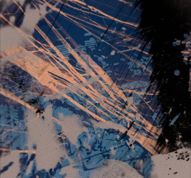 Grunge çağdaş sanat. El sanat yapılmış. renkli doku. Modern sanat. Yağlı boya darbeleri. Darbeleri. Sanatsal arka plan. Soyut resim tuval üzerine.