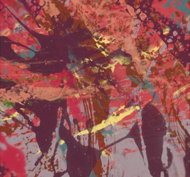 Grunge çağdaş sanat. El sanat yapılmış. renkli doku. Modern sanat. Yağlı boya darbeleri. Darbeleri. Sanatsal arka plan. Soyut resim tuval üzerine.