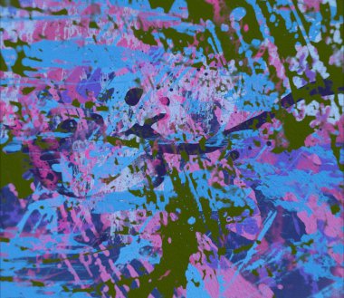 Grunge çağdaş sanat. El sanat yapılmış. renkli doku. Modern sanat. Yağlı boya darbeleri. Darbeleri. Sanatsal arka plan. Soyut resim tuval üzerine.