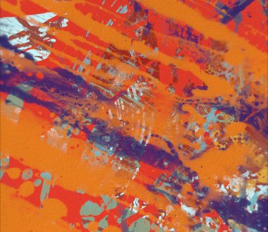 Grunge çağdaş sanat. El sanat yapılmış. renkli doku. Modern sanat. Yağlı boya darbeleri. Darbeleri. Sanatsal arka plan. Soyut resim tuval üzerine.