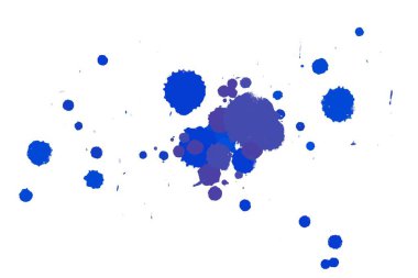 Soyut suluboya aquarelle elle çizilmiş boya sıçramak leke beyaz arka plan üzerinde