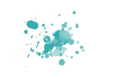 Soyut suluboya aquarelle elle çizilmiş boya sıçramak leke beyaz arka plan üzerinde