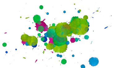 Soyut suluboya aquarelle elle çizilmiş boya sıçramak leke beyaz arka plan üzerinde