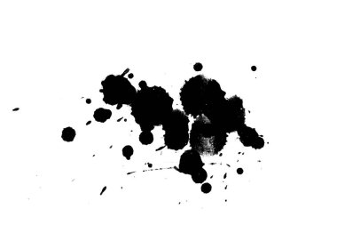 Soyut suluboya aquarelle elle çizilmiş boya sıçramak leke beyaz arka plan üzerinde