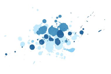 Soyut suluboya aquarelle elle çizilmiş boya sıçramak leke beyaz arka plan üzerinde