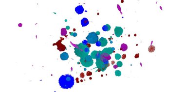 Soyut suluboya aquarelle elle çizilmiş boya sıçramak leke beyaz arka plan üzerinde