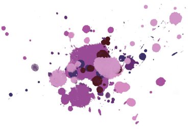 Soyut suluboya aquarelle elle çizilmiş boya sıçramak leke beyaz arka plan üzerinde