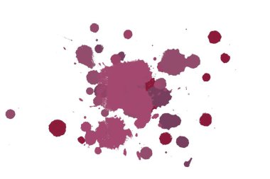 Soyut suluboya aquarelle elle çizilmiş boya sıçramak leke beyaz arka plan üzerinde