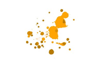 Soyut suluboya aquarelle elle çizilmiş boya sıçramak leke beyaz arka plan üzerinde