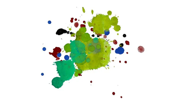 Abstract Watercolor Aquarelle Hand Drawn Paint Splatter Stain White Background — Stock Photo, Image