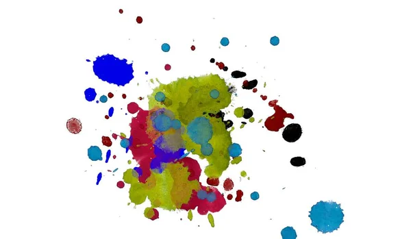 Streszczenie Aquarelle Akwarela Ręcznie Rysowane Paint Splatter Plama Białym Tle — Zdjęcie stockowe