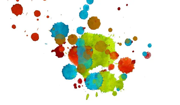 Abstract Watercolor Aquarelle Hand Drawn Paint Splatter Stain White Background — Stock Photo, Image