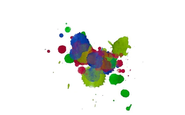 Abstract Watercolor Aquarelle Hand Drawn Paint Splatter Stain White Background — Stock Photo, Image