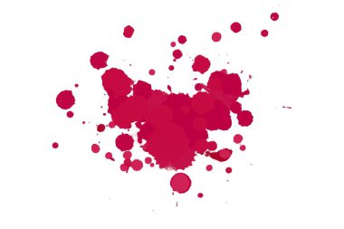 Soyut suluboya aquarelle elle çizilmiş boya sıçramak leke beyaz arka plan üzerinde