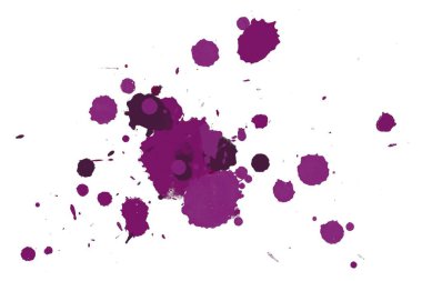 Soyut suluboya aquarelle elle çizilmiş boya sıçramak leke beyaz arka plan üzerinde