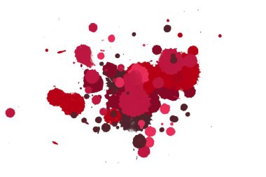 Soyut suluboya aquarelle elle çizilmiş boya sıçramak leke beyaz arka plan üzerinde