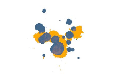 Soyut suluboya aquarelle elle çizilmiş boya sıçramak leke beyaz arka plan üzerinde