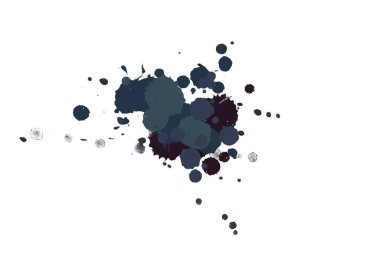 Soyut suluboya aquarelle elle çizilmiş boya sıçramak leke beyaz arka plan üzerinde